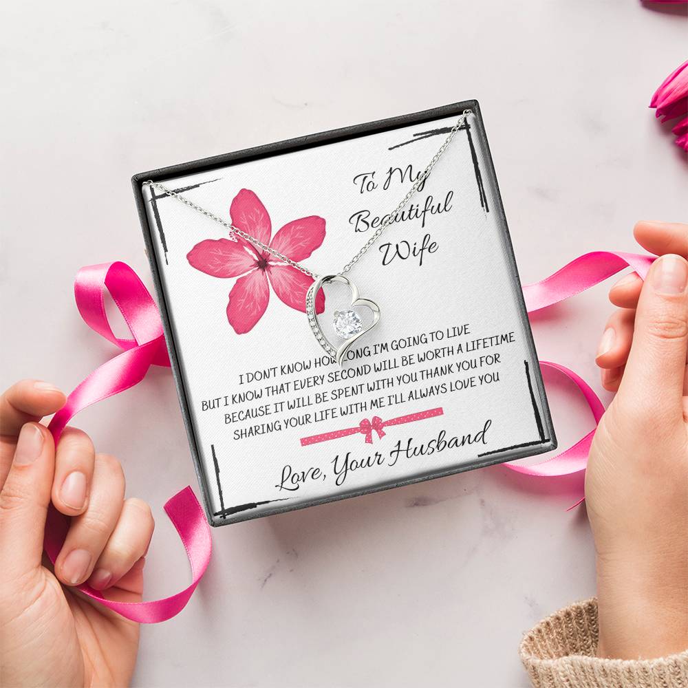 To My Beautiful Wife Future Wife Significant Other Heart Necklace Birthday Anniversary Christmas Gift Surprise From Husband Forever Love Necklace