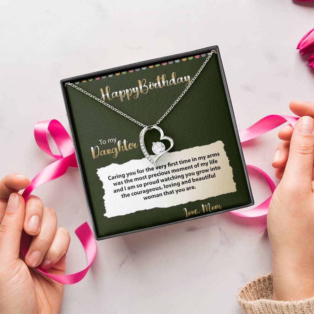 Thoughtful Birthday Gift For Daughter From Mom 925 Sterling Silver Pendant 1 Forever Love Necklace