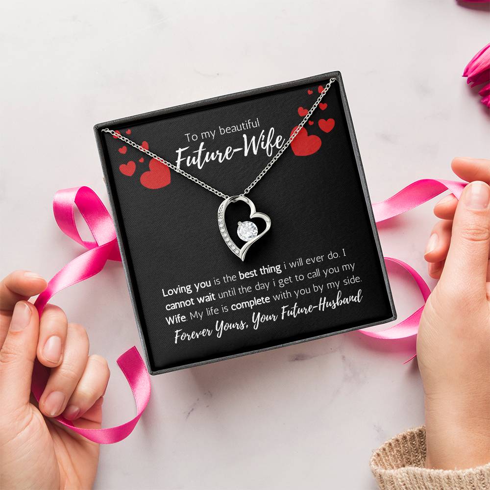 To My Future Wife Valentine's Day 14k White Gold Heart Necklace 1 Forever Love Necklace