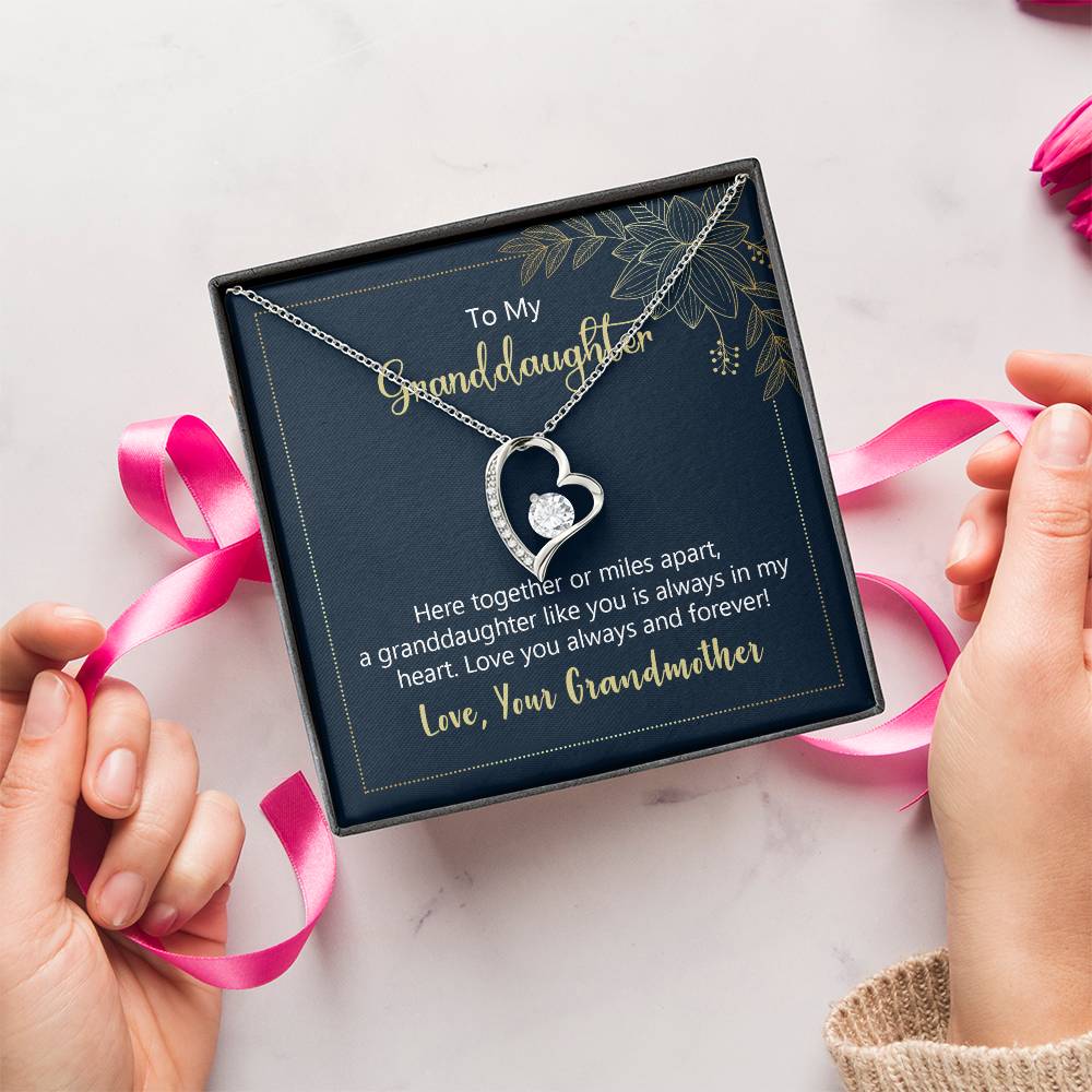 To My Granddaughter Love You Always Forever Love Necklace