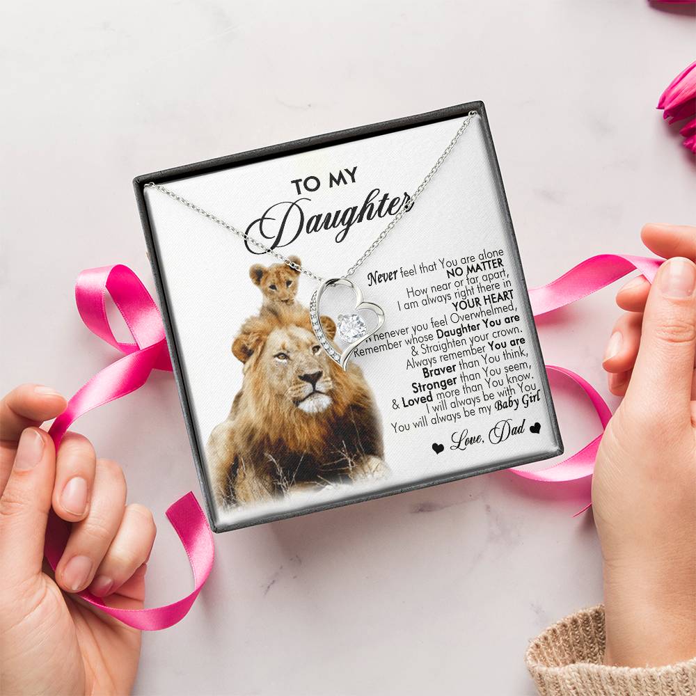 Never Feel That You Are Alone Birthday Gift Necklace For Daughter Gift From Dad To My Daughter Necklace Father Daughter Necklace Forever Love Necklace