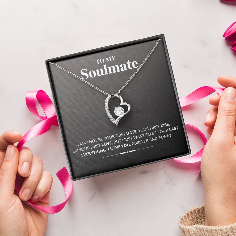 To My Soulmate Gift Dancing Wishbone Necklace Gift From Husband Anniversary Gift For Wife Forever Love Necklace