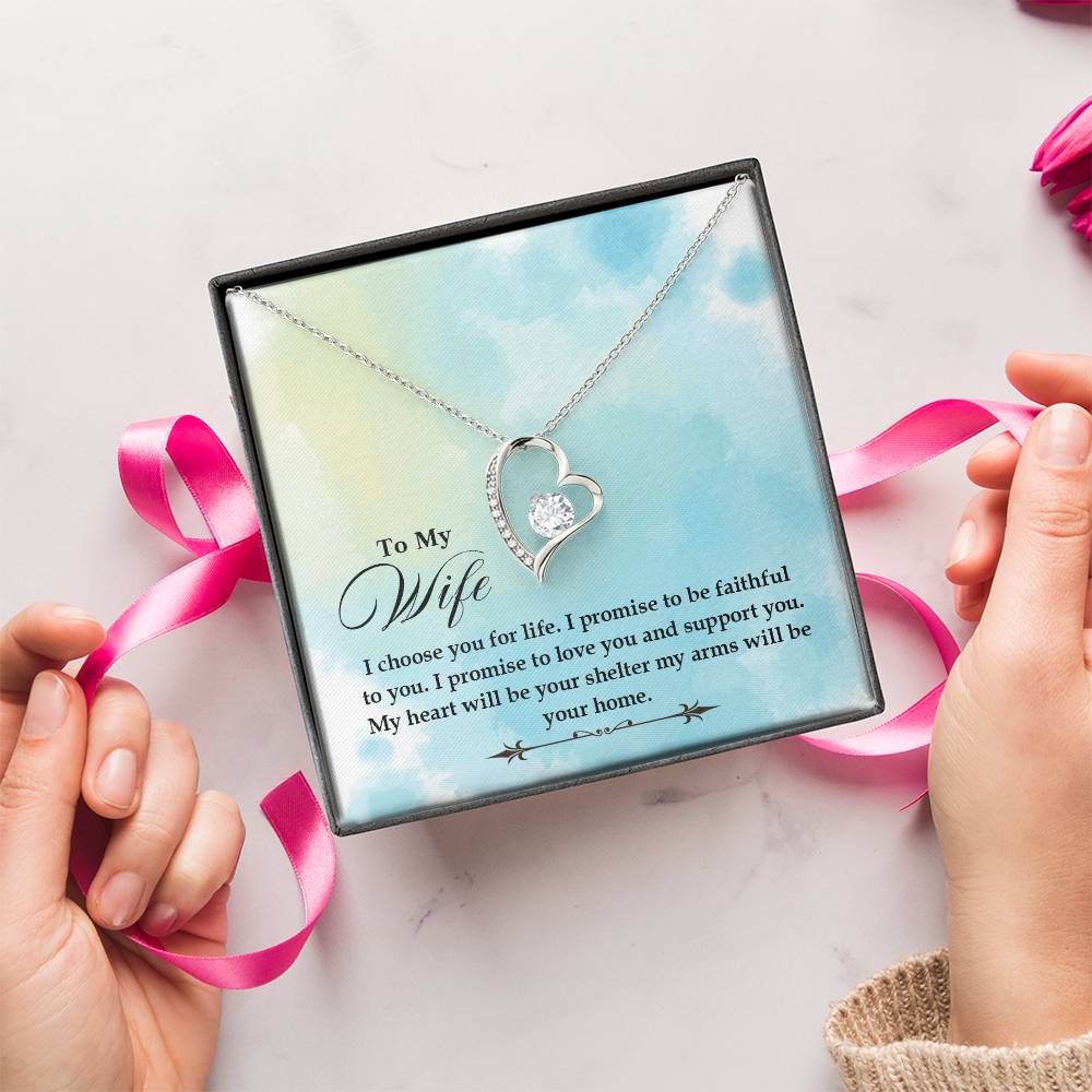 To My Wife - I Choose You For Life - Forever Love Necklace Forever Love Necklace