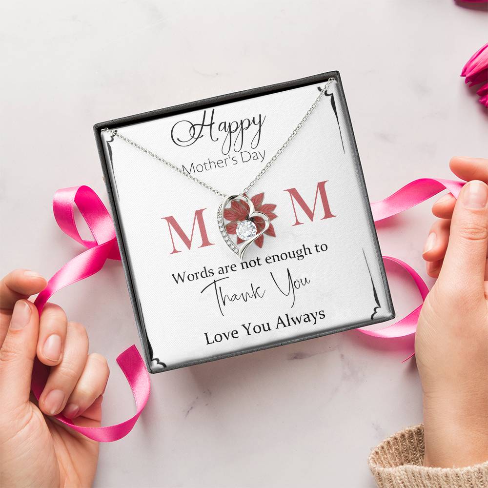 Happy Mother's Day Mom Thank You 925 Sterling Silver Pendant 1 Forever Love Necklace