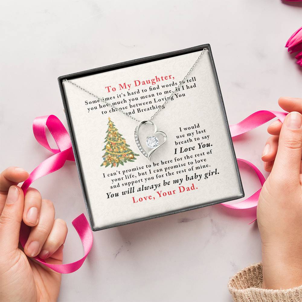 To My Daughter Love You Forever Forever Love Necklace