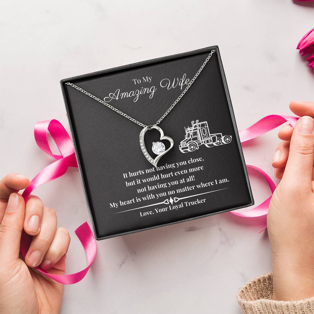 To My Wife My Heart Is With You Necklace 1 Forever Love Necklace