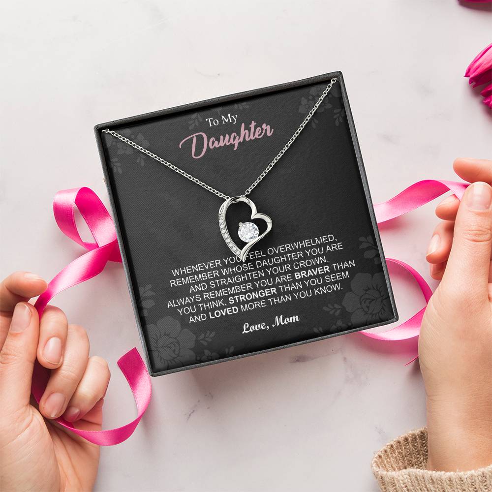 To My Daughter Necklace - Daughter Mother's Day Gift - To My Daughter Necklace From Mom Dad - Grown Up Daughter Gift From Mom Forever Love Necklace