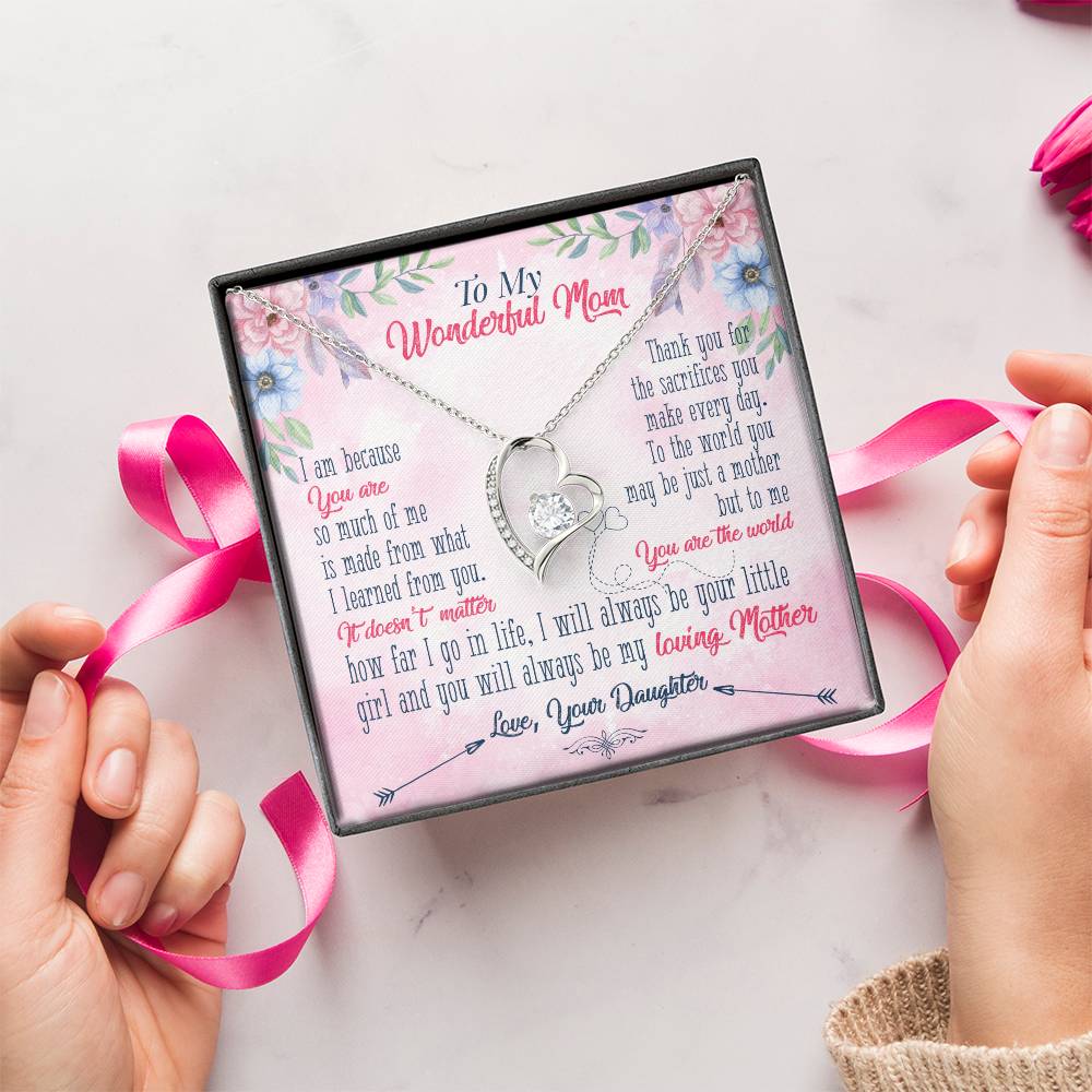 To My Mom Forever Love Necklace Mother Necklace Gift For Mother Xmas Christmas Customize Gift To My Mom 3 Forever Love Necklace