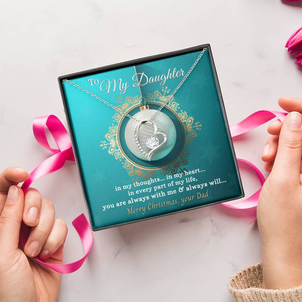 To My Daughter Heart Necklace Forever Love Necklace