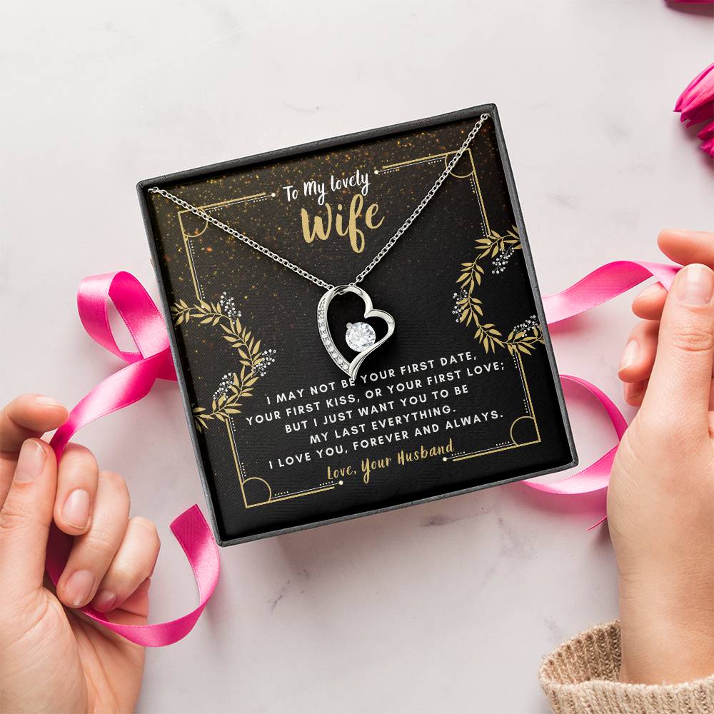 To My Lovely Wife Heart Pendant Forever Love Necklace