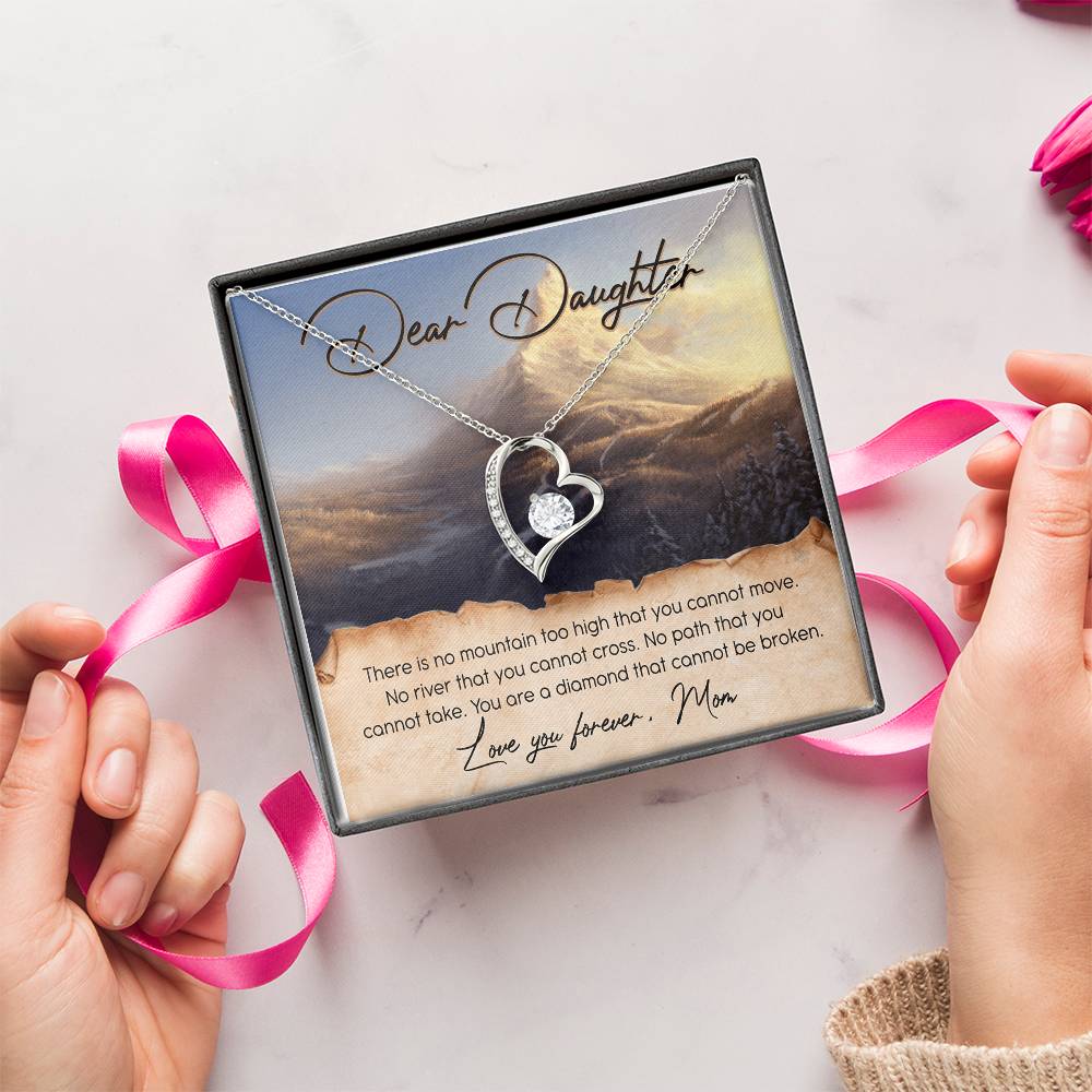 To My Beautiful Daughter Gift For Daughter From Mom Daughter's Birthday Daughter's Graduation Daughter Jewelry Mother's Day Forever Love Necklace