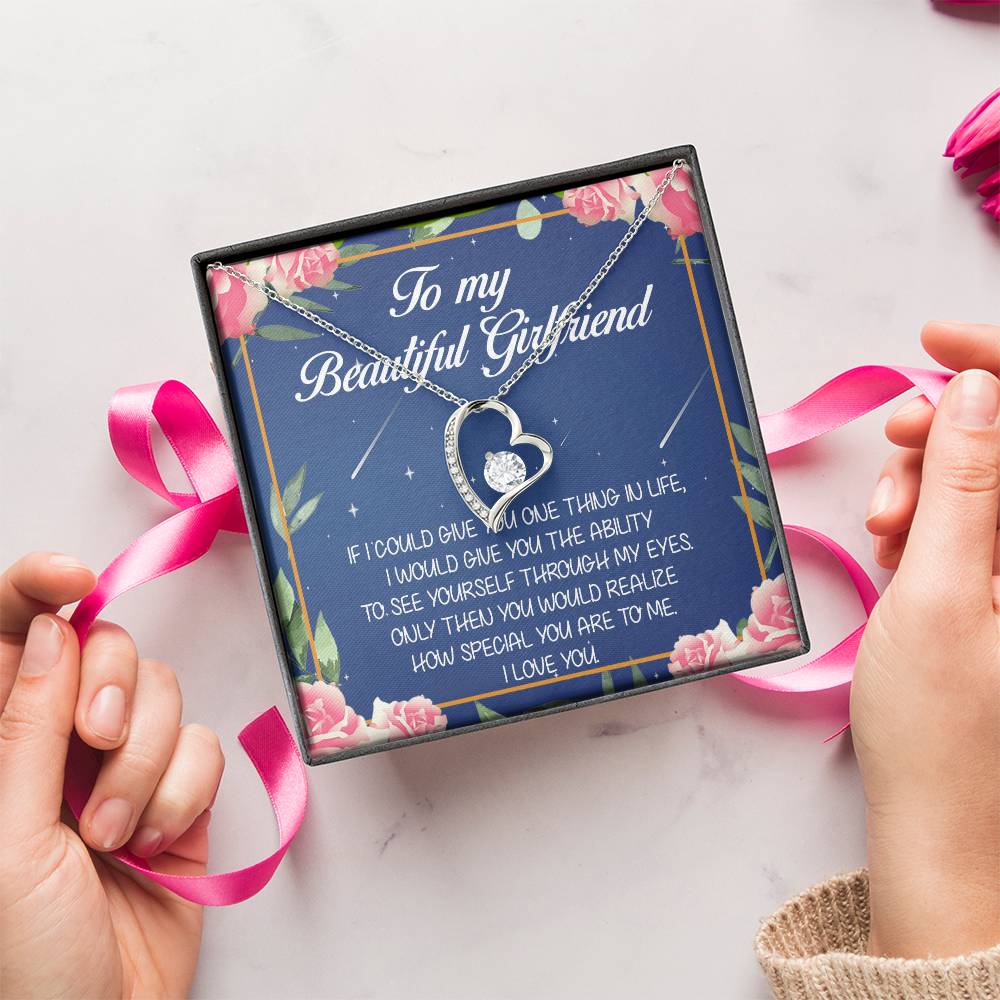 To My Beautiful Girlfriend Forever Love Necklace
