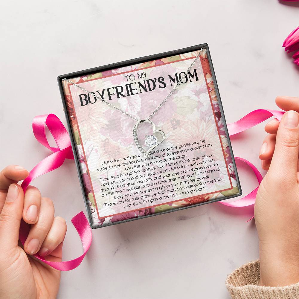 To My Boyfriend's Mom Necklace With Gift Box To My Boyfriend's Mom Necklace Gift Boyfriend's Mom Gift Necklace Gift For Boyfriend Forever Love Necklace