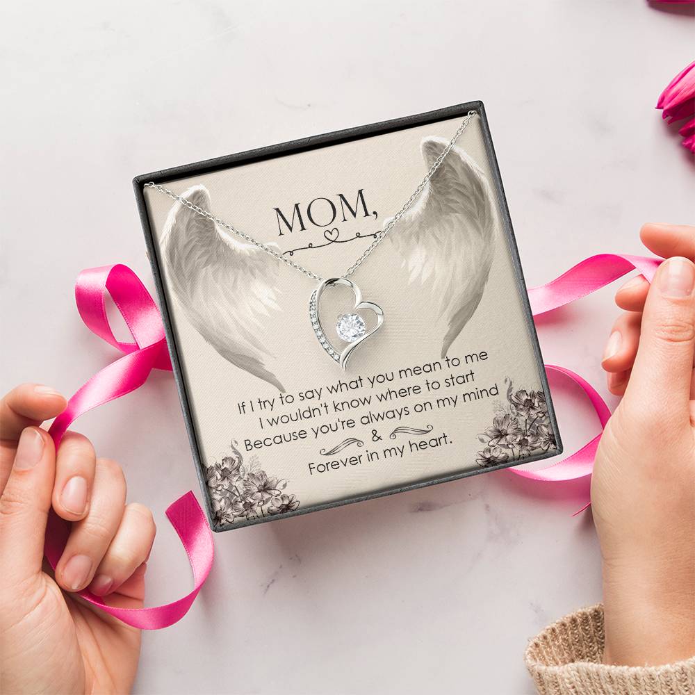 Mom Forever In My Heart Forever Love Necklace