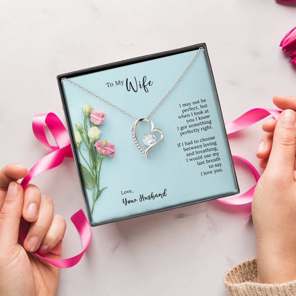 Forever Love Heart Necklace To My Wife Forever Love Necklace