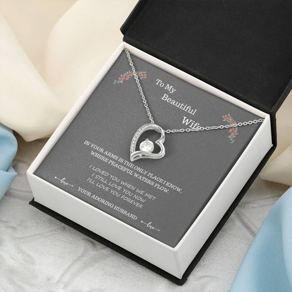 To My Wife Where Peaceful Waters Flow 1 Forever Love Necklace