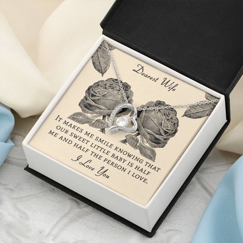 Dear Wife It Makes Me Smile Knowing That Our Sweet Little Baby Forever Love Necklace