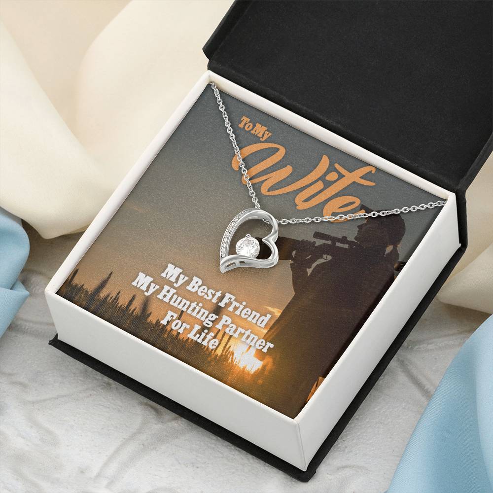 My Wife My Hunting Partner For Life Christmas Or Birthday Gift For The Woman Who Hunts To My Wife Necklace Anniversary Gift For Wife Forever Love Necklace
