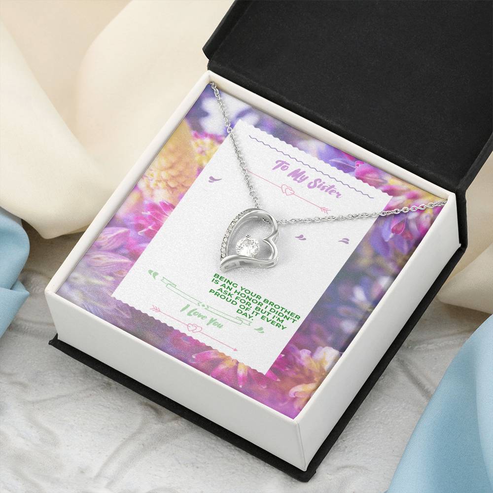 Birthday Gift For Sister Dazzling Polished Heart Pendant Necklace Forever Love Necklace