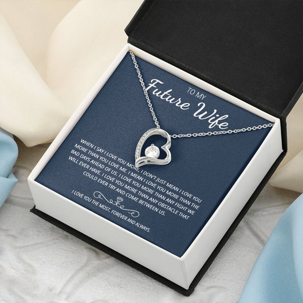 To My Future Wife Love You The Most Heart Necklace Customize Gift For Your Loving Wife! ❤️ Forever Love Necklace