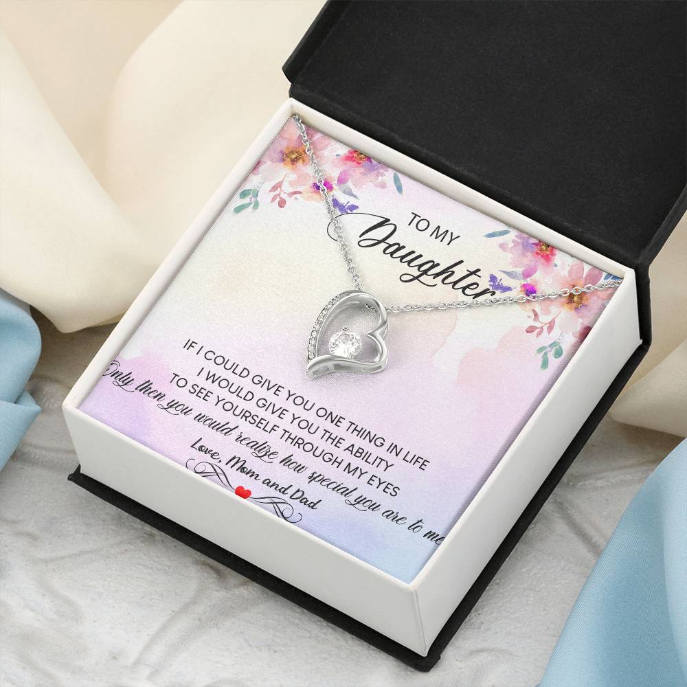To My Daughter Necklace Forever Love Gift Daughter Necklace From Mom And Dad Customize Daughter Necklace Gift Daughter Birthday Forever Love Necklace