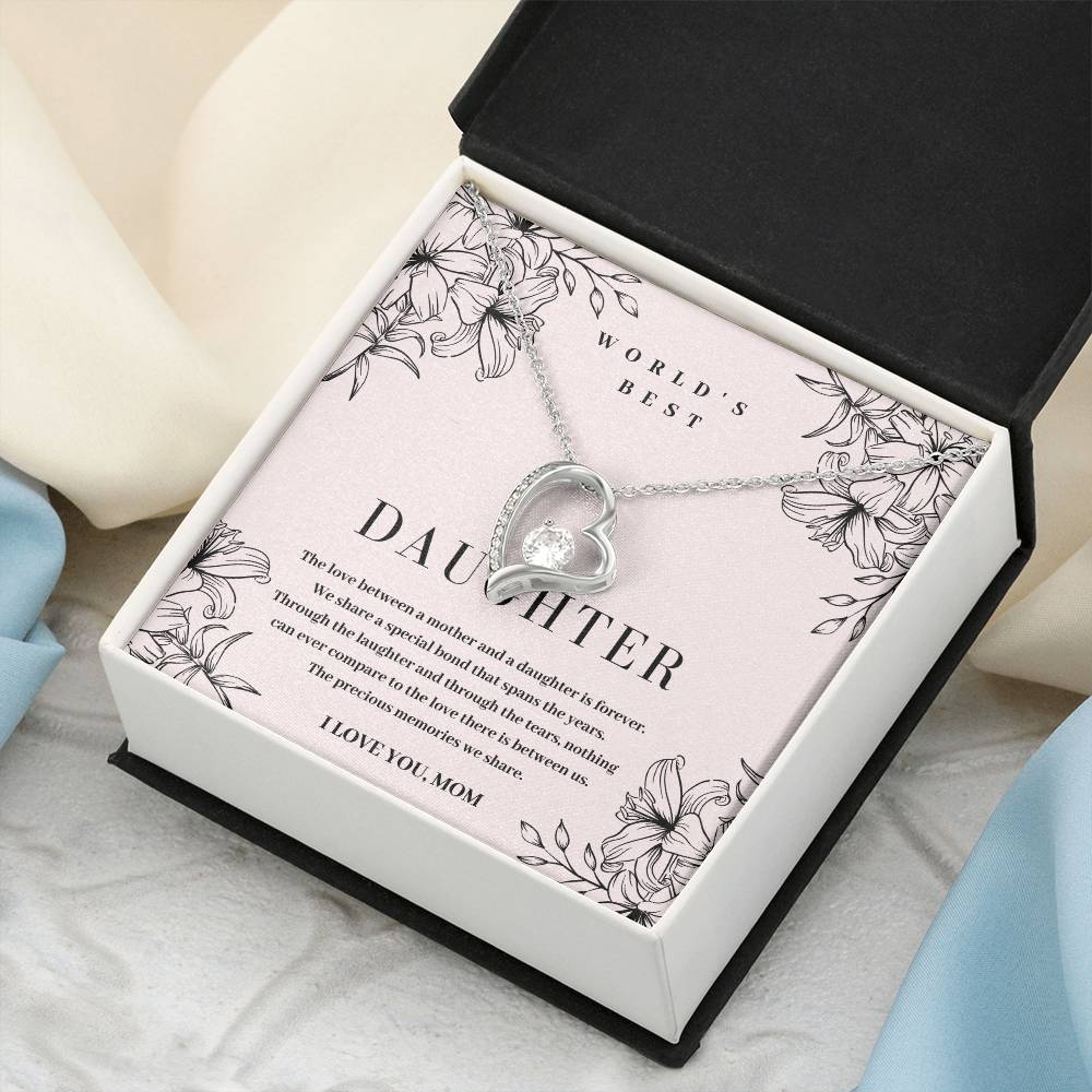 Daughter Gift World's Best Daughter Necklace Forever Love Necklace