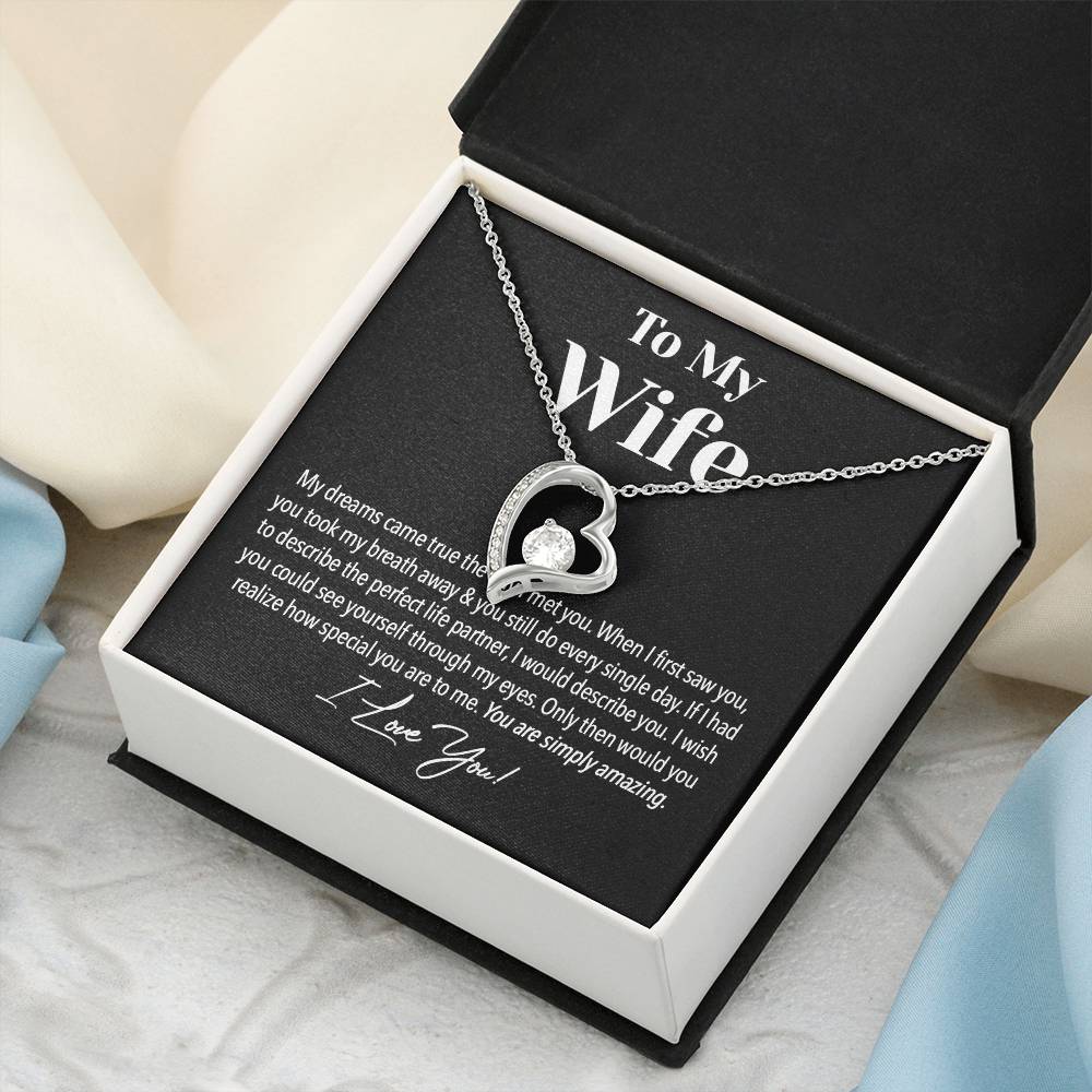 Necklace For My Wife To My Wife Heart Pendant Necklace Heart To My Wife Necklace Anniversary Gift Birthday Gift For Wife Forever Love Necklace