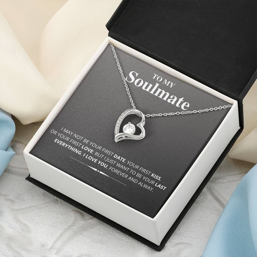 To My Soulmate Gift Dancing Wishbone Necklace Gift From Husband Anniversary Gift For Wife Forever Love Necklace