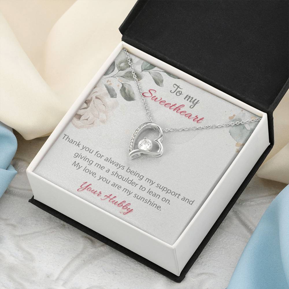 To My Sweetheart From Your Hubby 925 Sterling Silver Pendant 1 Forever Love Necklace