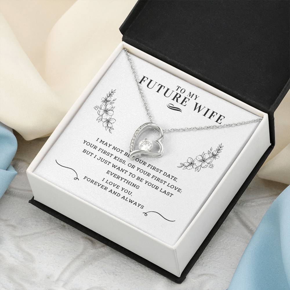 Forever And Always Heart Necklace Message Card Gift Box Forever Love Necklace