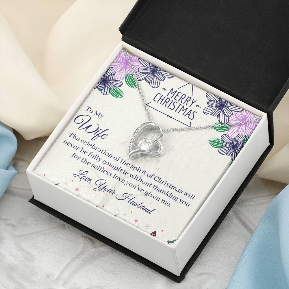 Merry Christmas To My Wife Love Forever Best Necklace For Beautiful Wife 1 Forever Love Necklace
