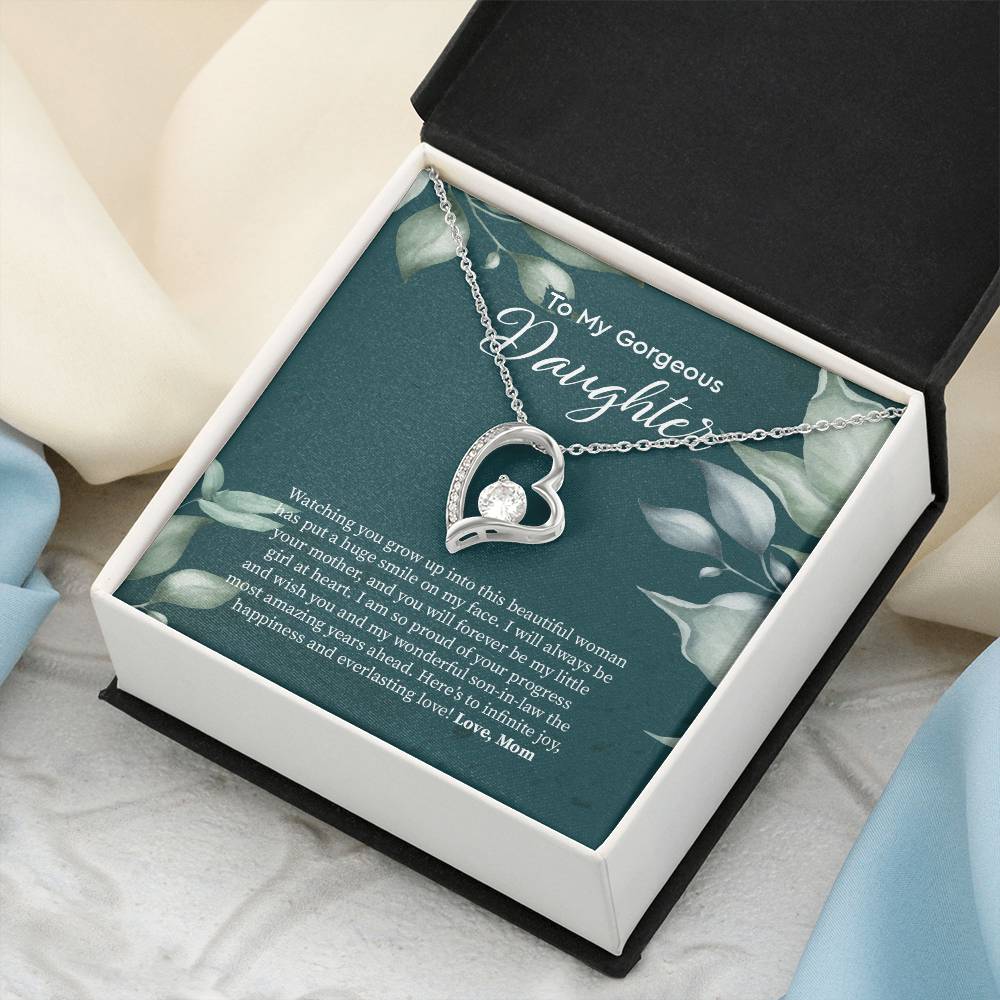 Bride Gift From Mom To Daughter On Wedding Day Gift For Daughter On Wedding Day From Mother Wedding Necklace Gift To Daughter Forever Love Necklace