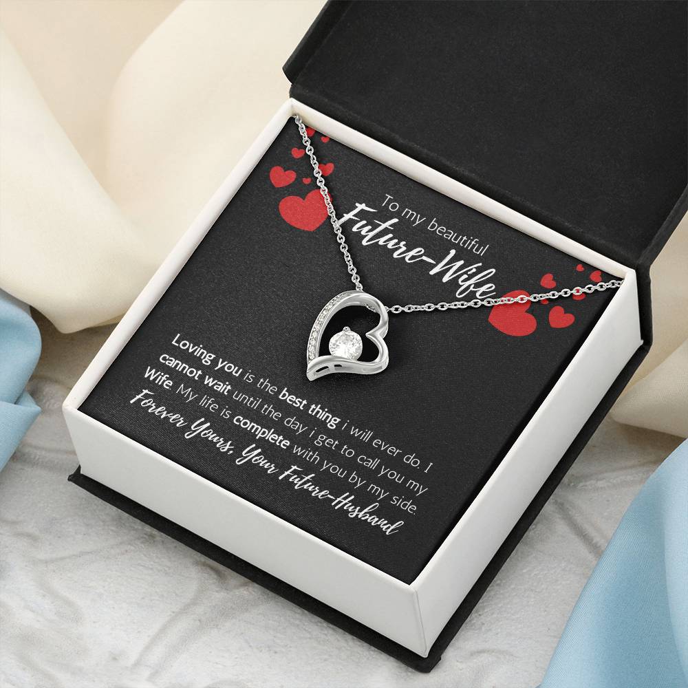 To My Future Wife Valentine's Day 14k White Gold Heart Necklace 1 Forever Love Necklace