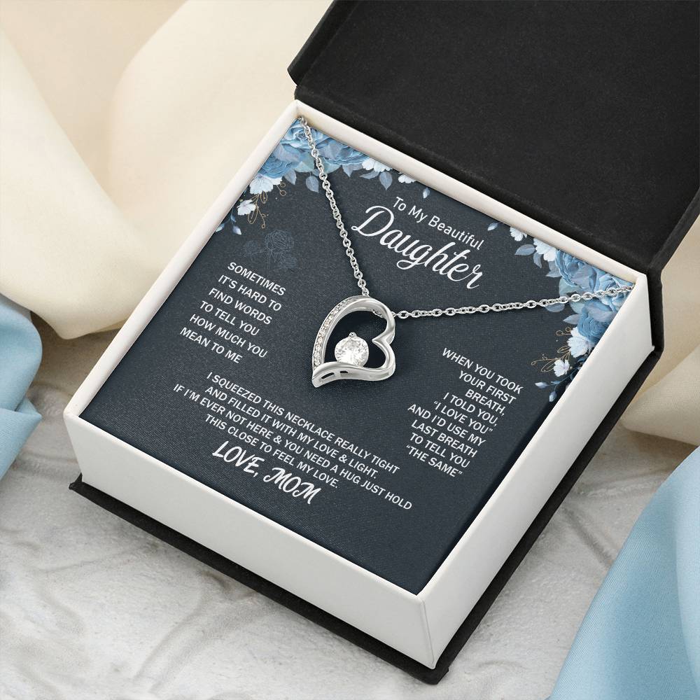 To My Daughter Beautiful Chapters Forever Love Necklace Daughter Necklace Gift For Daughter Xmas Christmas Daughter Gift From Mom Forever Love Necklace