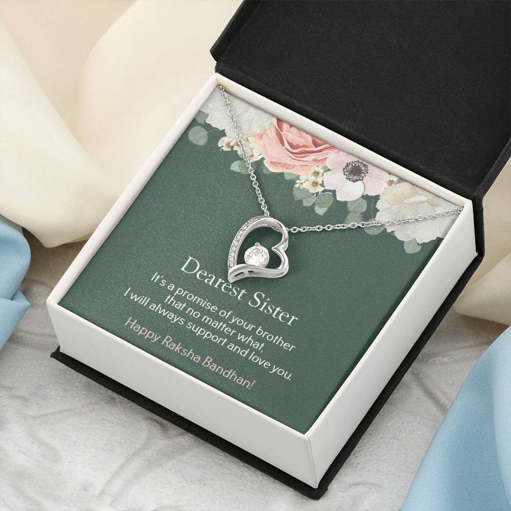Dearest Sister Happy Raksha Bandhan 925 Sterling Silver Pendant 1 Forever Love Necklace
