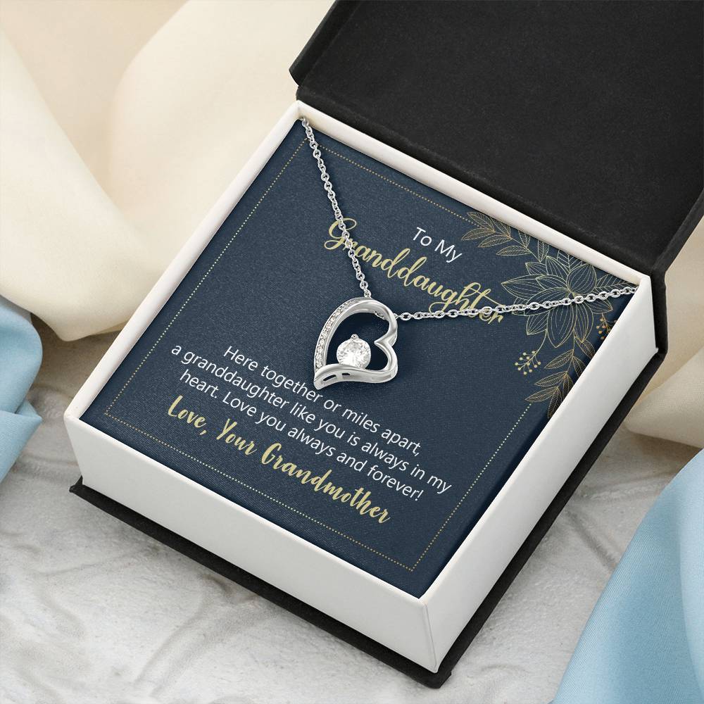 To My Granddaughter Love You Always Forever Love Necklace