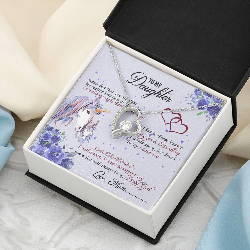 To My Daughter - Forever Love Mother's Day Necklace Gift Set Daughter Gift From Mom Anniversary Lovingly Mom Birthday Gift Forever Love Necklace
