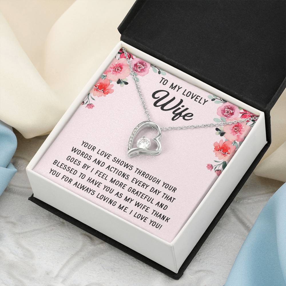 Silver Small Heart Cubic Zirconia Pendant Necklace Gift For Wife Sentimental Gifts For Mothers Day Gift For Wife Wife Anniversary Birthday Forever Love Necklace