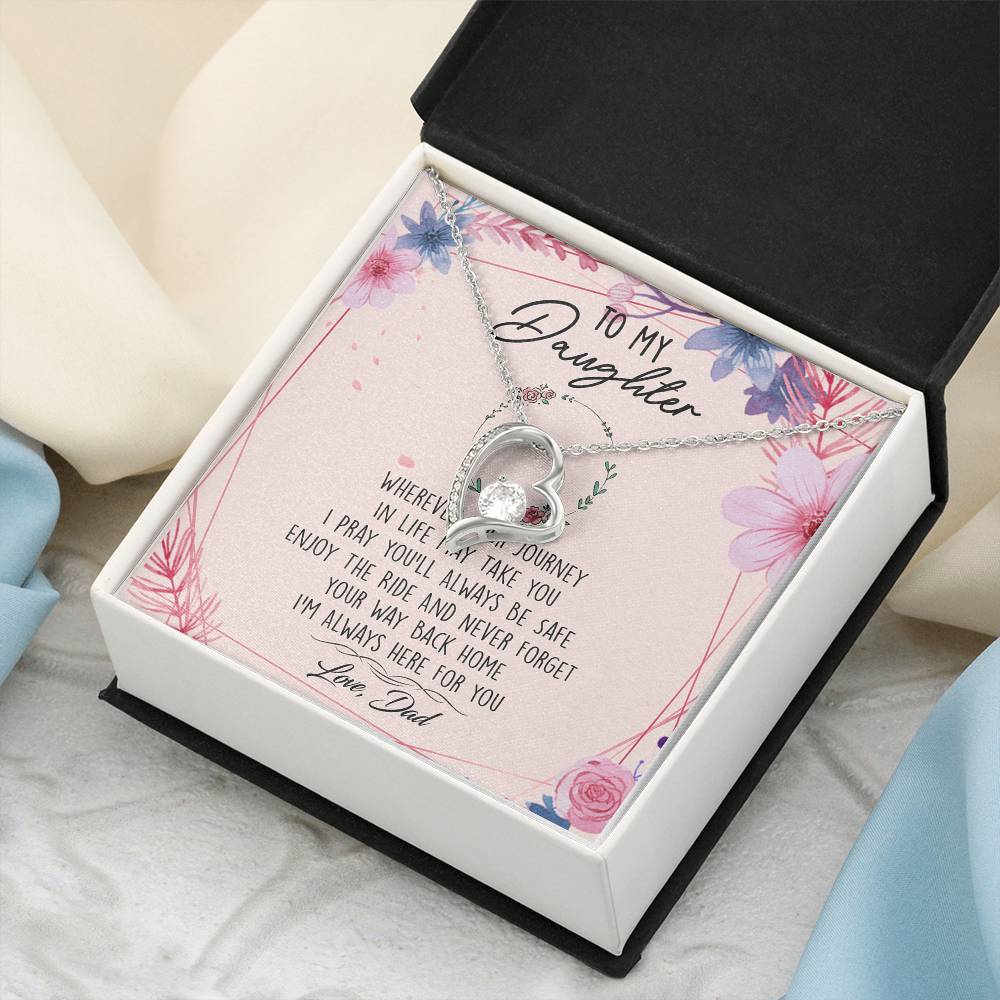 To My Daughter Forever Love Necklace Birthday Gift From Dad - To My Daughter Necklace Father Daughter Necklace Father To Daughter Forever Love Necklace