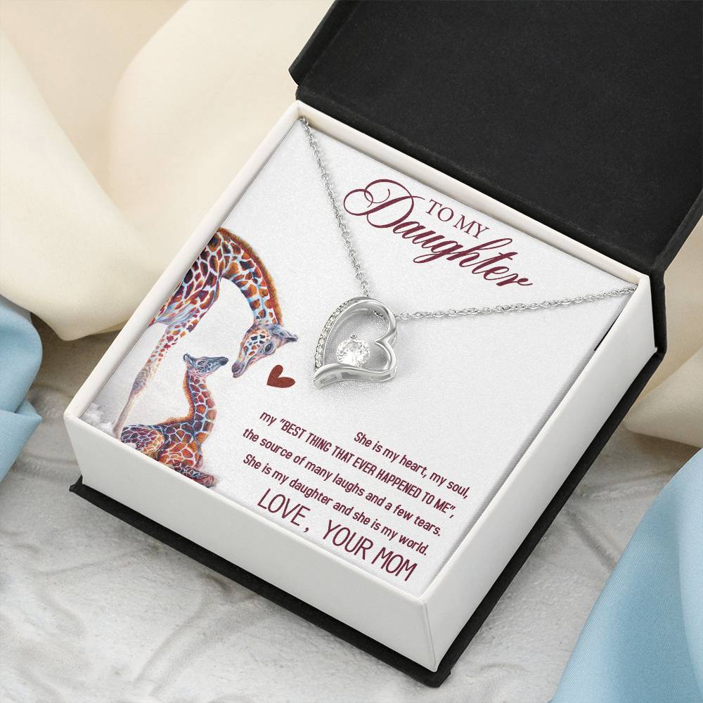 To My Daughter Forever Love Necklace Gifts - Gift For Daughter From Mom - Daughter Gift From Mom Forever Love Necklace