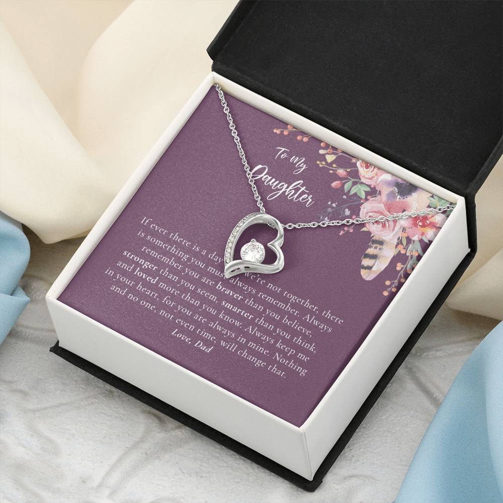 Daughter - Dad - Pruple - Gold Forever Love Necklace