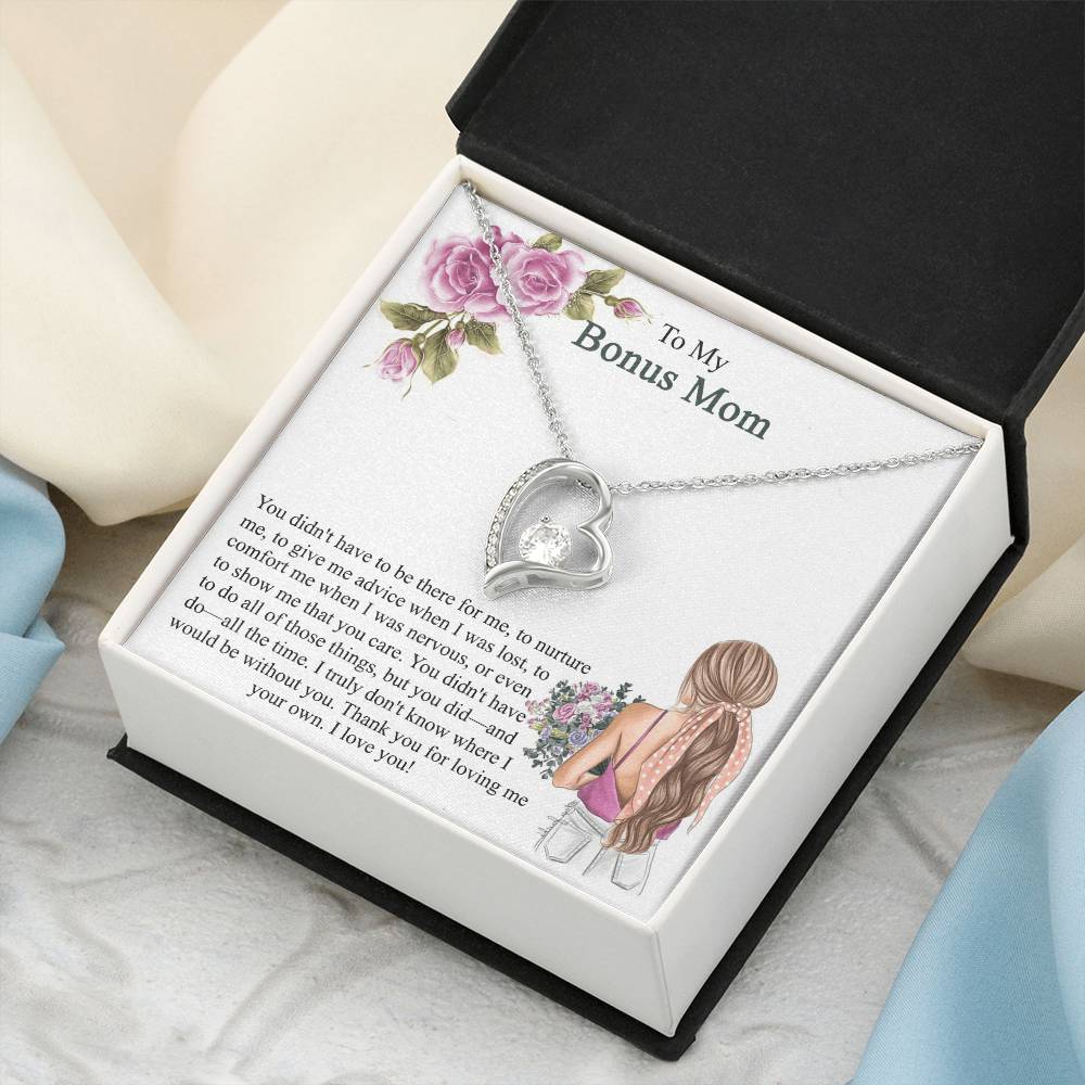 Step Mom Gift Bonus Mom Necklace Present For Stepmom For Mother's Day Christmas Birthday Double Circles Mother Necklace Forever Love Necklace