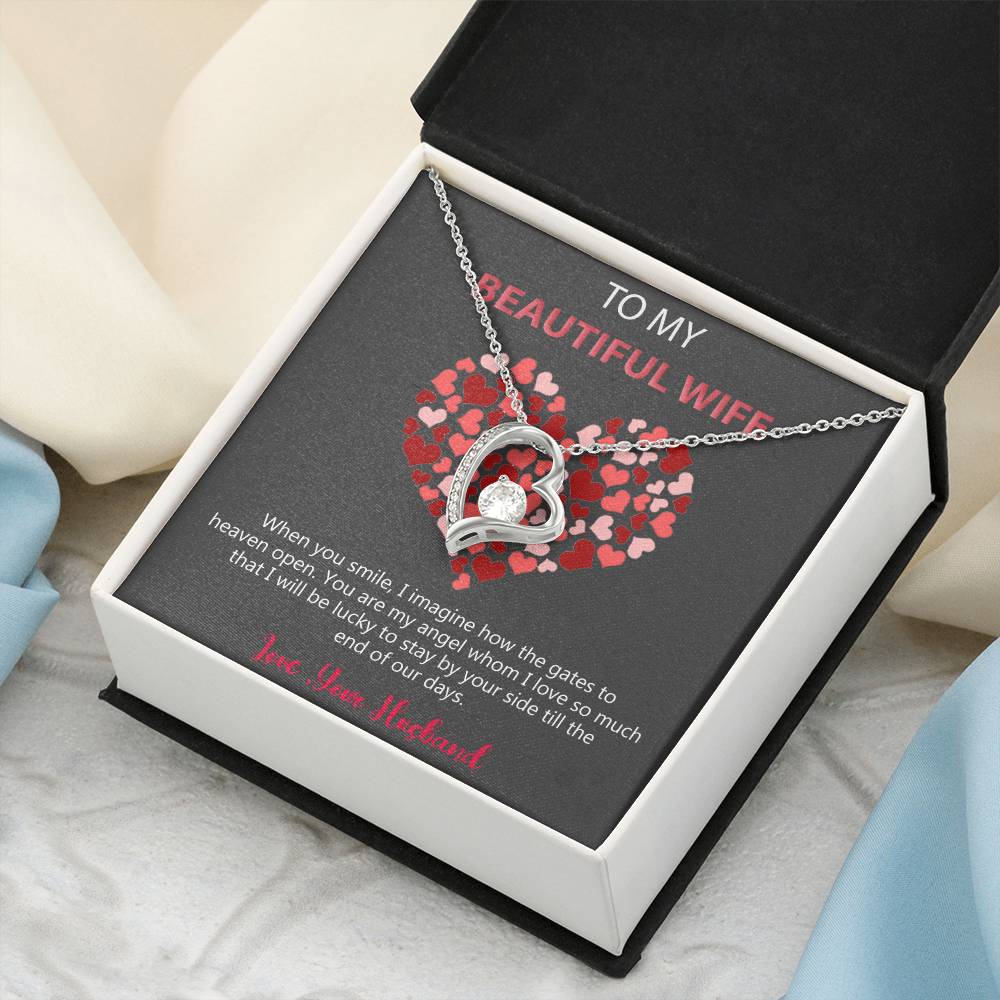 To My Beautiful Wife Gift From Husband 925 Sterling Silver Pendant 1 Forever Love Necklace