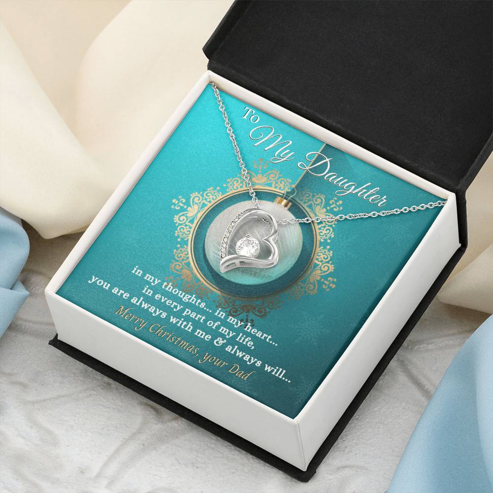 To My Daughter Heart Necklace Forever Love Necklace