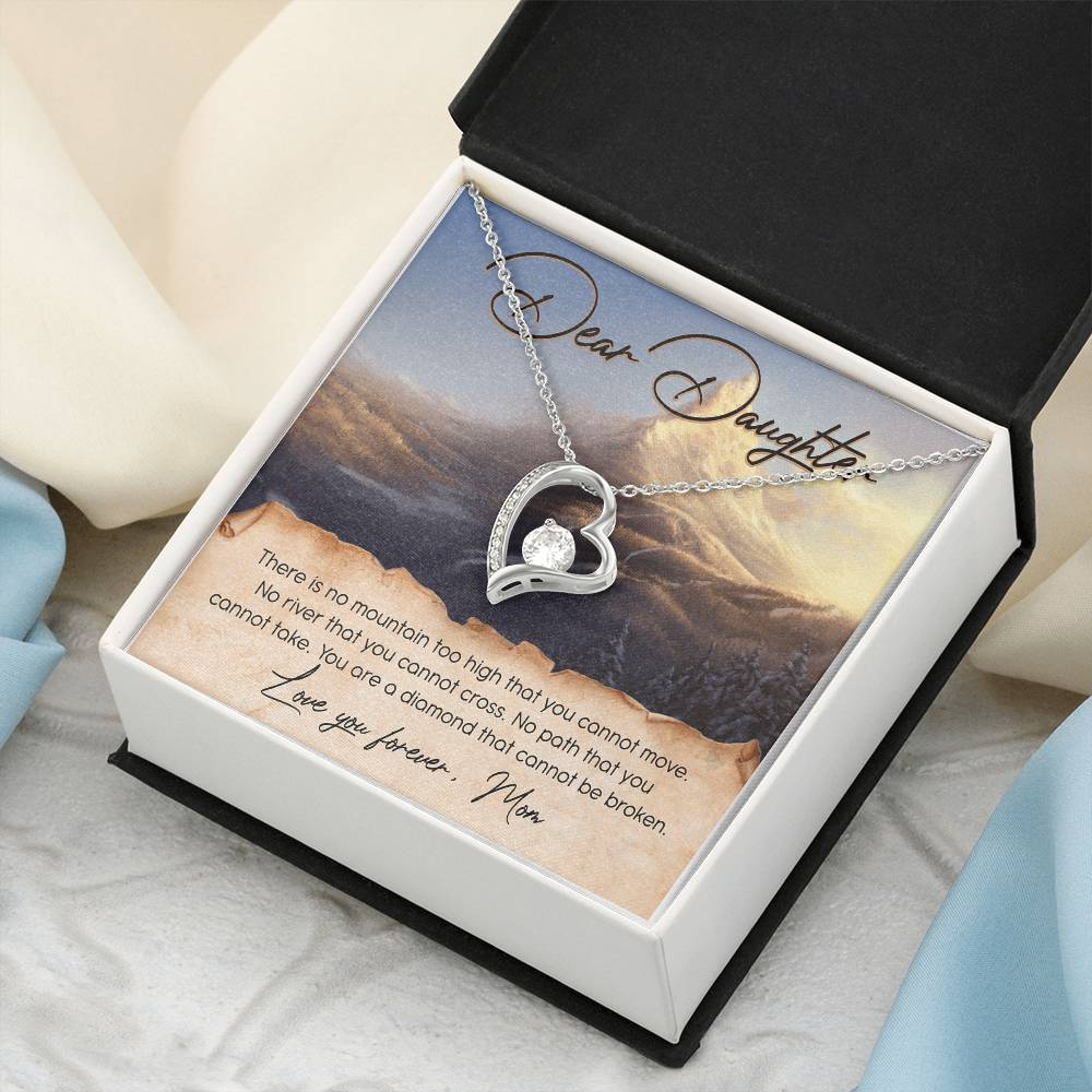 To My Beautiful Daughter Gift For Daughter From Mom Daughter's Birthday Daughter's Graduation Daughter Jewelry Mother's Day Forever Love Necklace