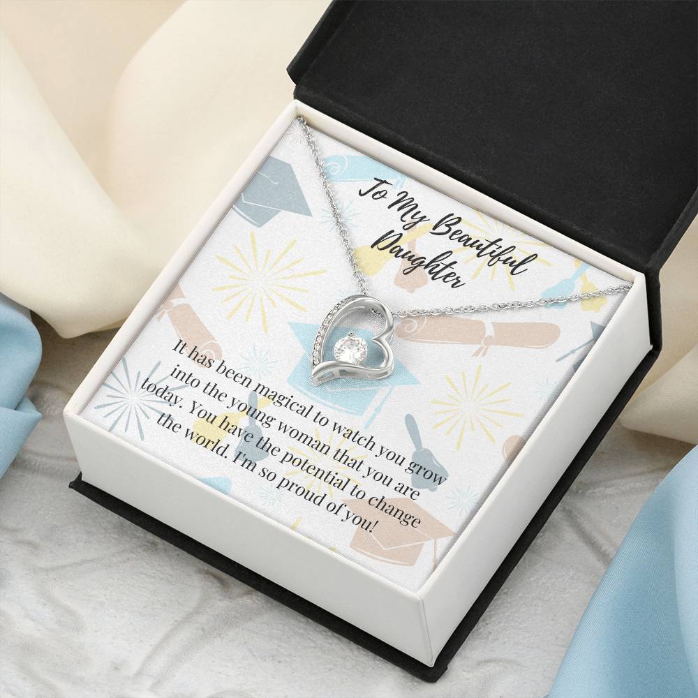 To My Beautiful Daughter Necklace Graduation Necklace For Daughter Graduation Gift For Daughter Graduation Gift For Daughter Forever Love Necklace