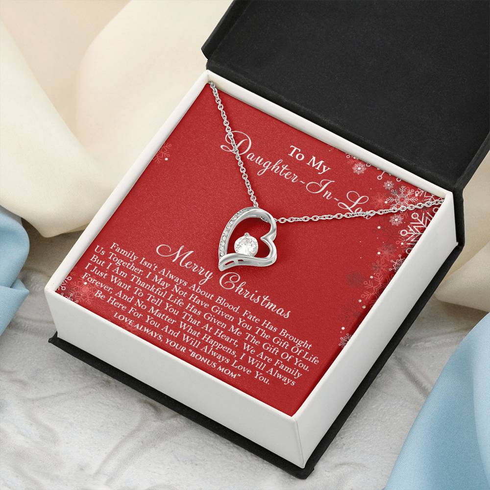 To My Daughterinlaw Merry Christmas Life Has Given Me The Gift Of You Heart Necklace 1 Forever Love Necklace