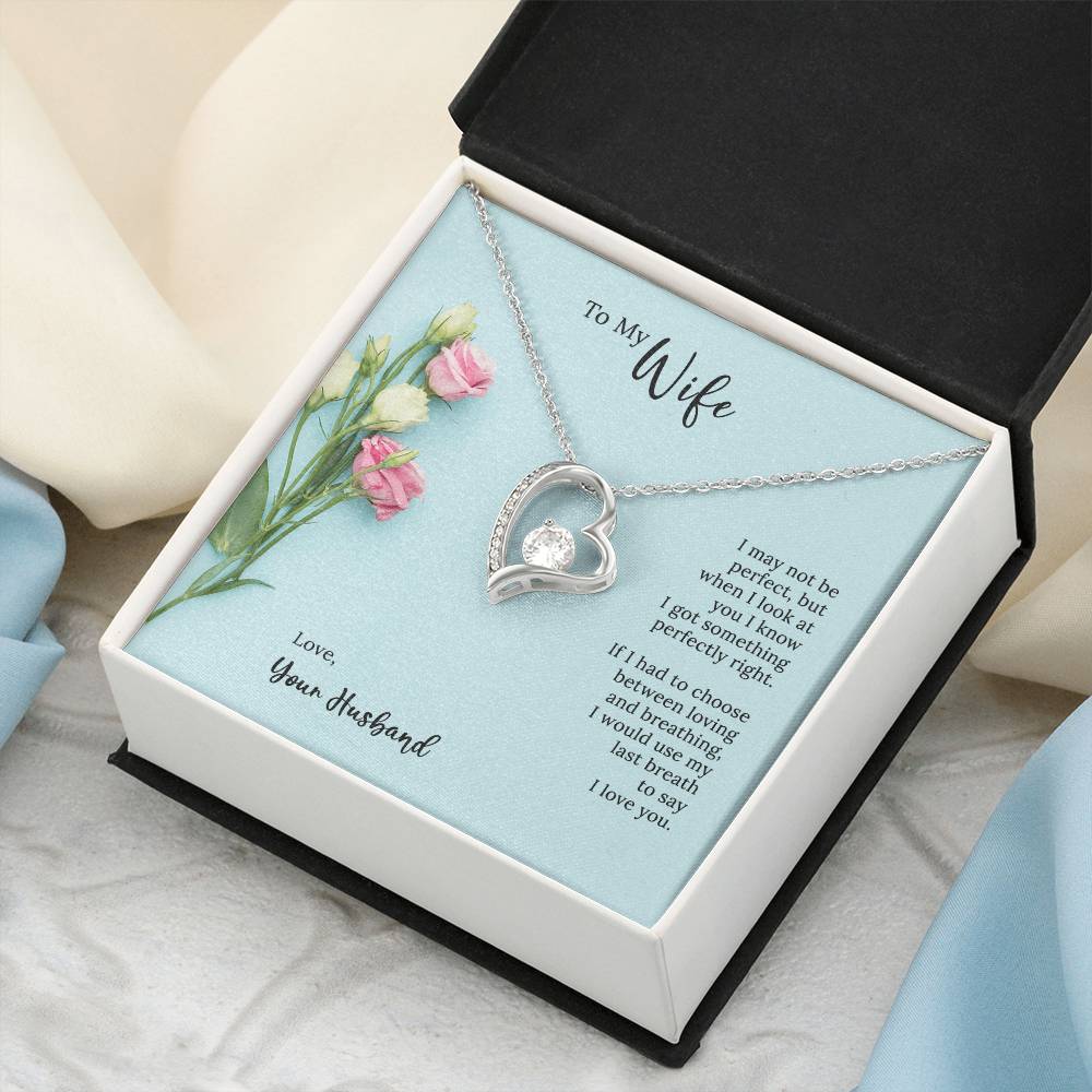 Forever Love Heart Necklace To My Wife Forever Love Necklace