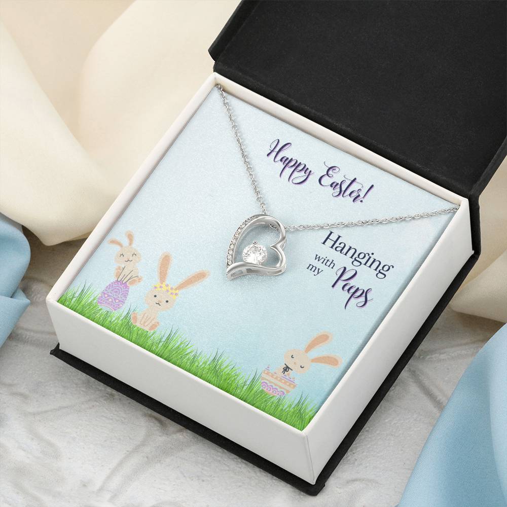 Happy Easter - Hanging With My Pepps - Necklace Forever Love Necklace