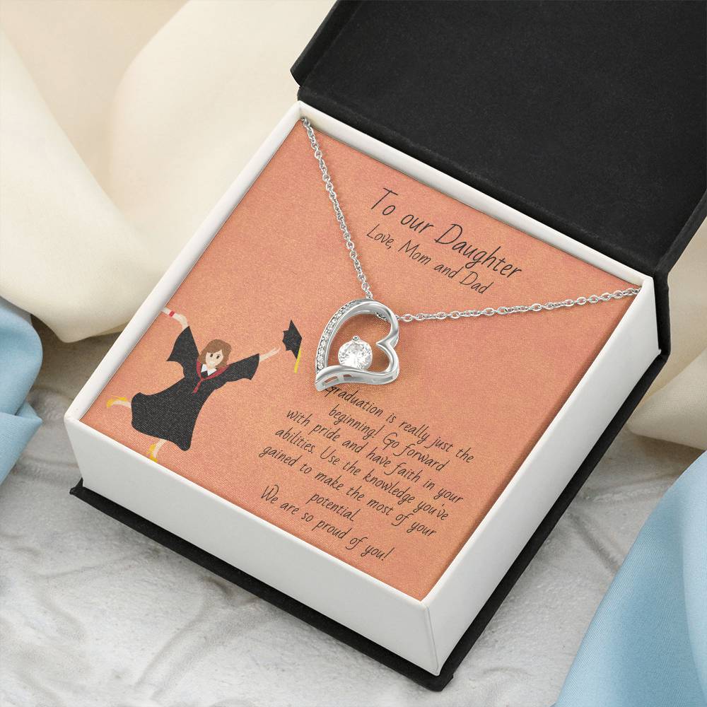 Graduation - Happy Graduation To Our Daughter - Graduation Gift Necklace Graduation Gift For Her College Forever Love Necklace